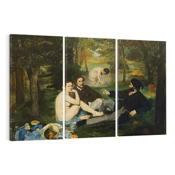 Obraz na płótnie 120x80 - "Śniadanie na trawie" (1863) Edouard Manet - Reprodukcja - reprodukcja, obraz na płótnie