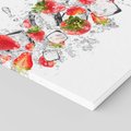 Obraz na płótnie 80x80 - Oaza świeżości: truskawki w wodzie - truskawki, woda