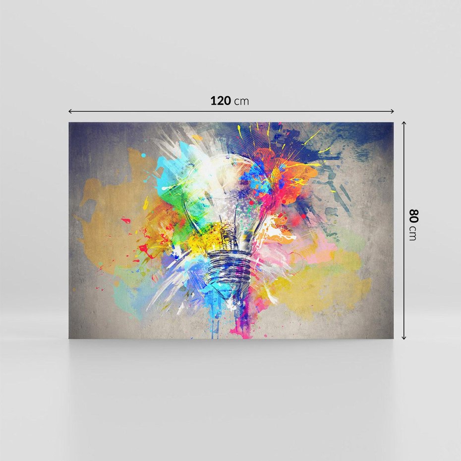 Obraz na płótnie 120x80 - Kolory Kreatywnej Koncepcji - abstrakcyjna grafika, szkic żarówki