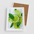 Plakat w ramie 50x70 - Ożywczy duet limonek i cytryn - limonki, cytryny - rama biała