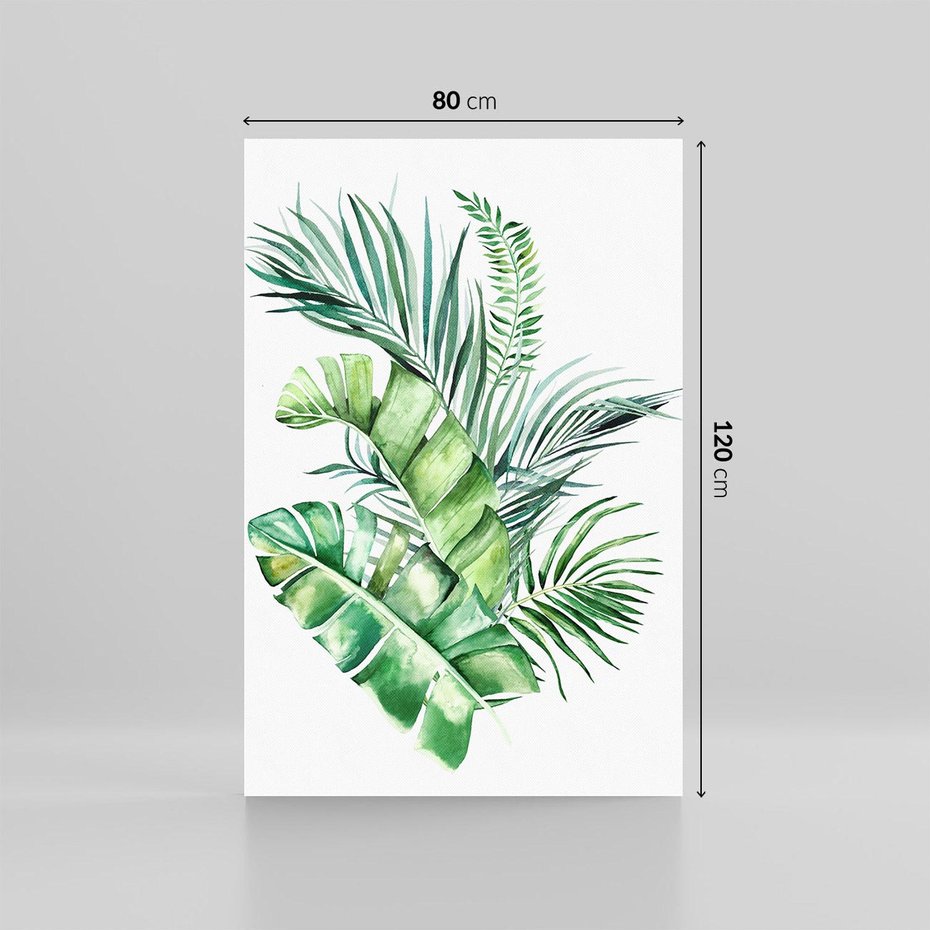 Obraz na płótnie 80x120 - Piękno Złotej Rośliny - złote, liście