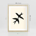 Plakat w ramie 30x40 - Kreatywne Echa - jaskółki, minimalizm - rama drewno