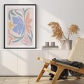 Plakat bez ramy 21x30 - Pastele Kwiatowych Plam - pastelowe kwiaty, na beżowym tle