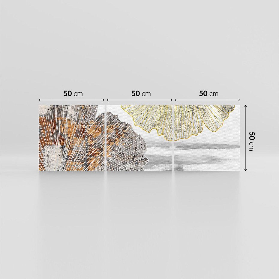 Obraz na płótnie 150x50 - Złote liście melancholii - liście miłorzębu, tekstura