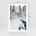 Plakat bez ramy 50x70 - Spokój Zimowego Lasu w Górach - zima w lesie, w górach