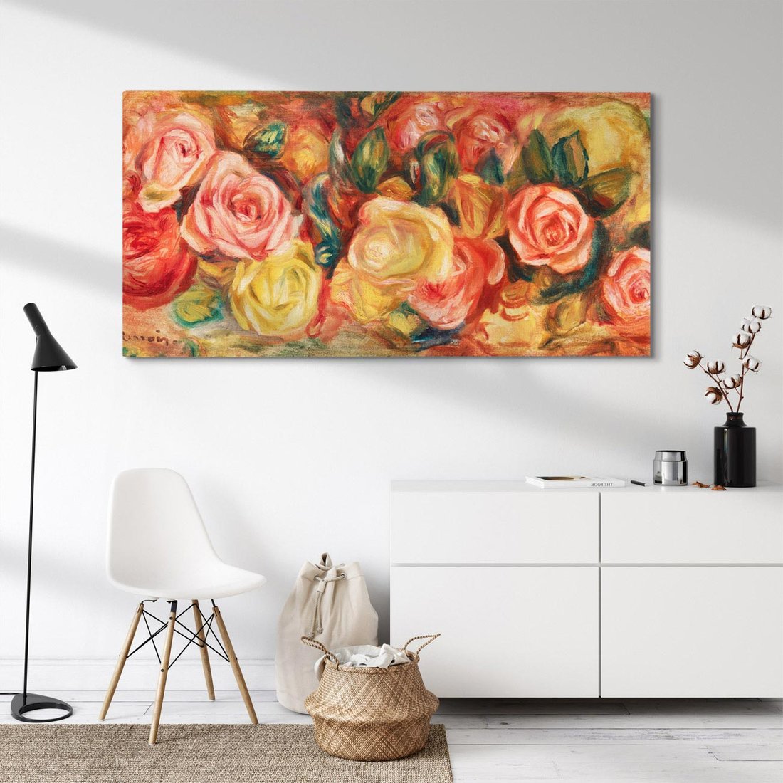 Obraz na płótnie 120x60 - "Róże" (1912), Pierre-Auguste Renoir - Reprodukcja - reprodukcja, obraz na płótnie