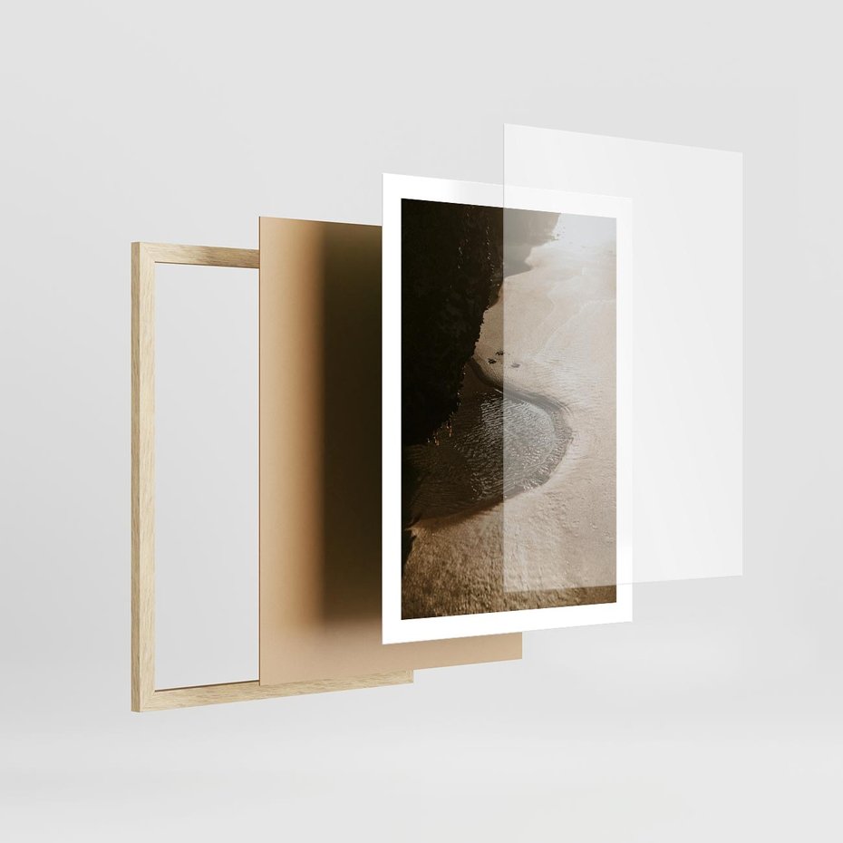 Plakat w ramie 50x70 - Relaksujący Raj - plaża, morze - rama drewno