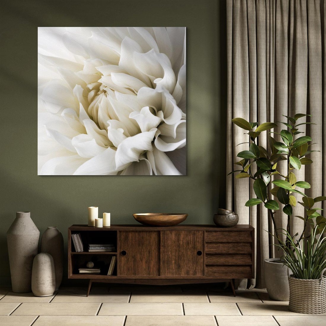 Obraz na płótnie 70x70 - Białe Kwiaty Delikatności - białe, kwiaty