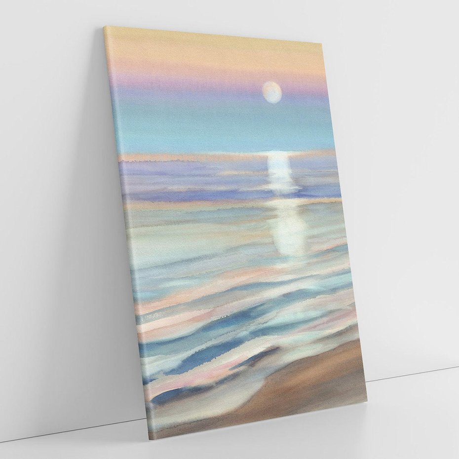 Obraz na płótnie 70x100 - Witraże roziskrzonych myśli - akwarela, zamglony wschód słońca