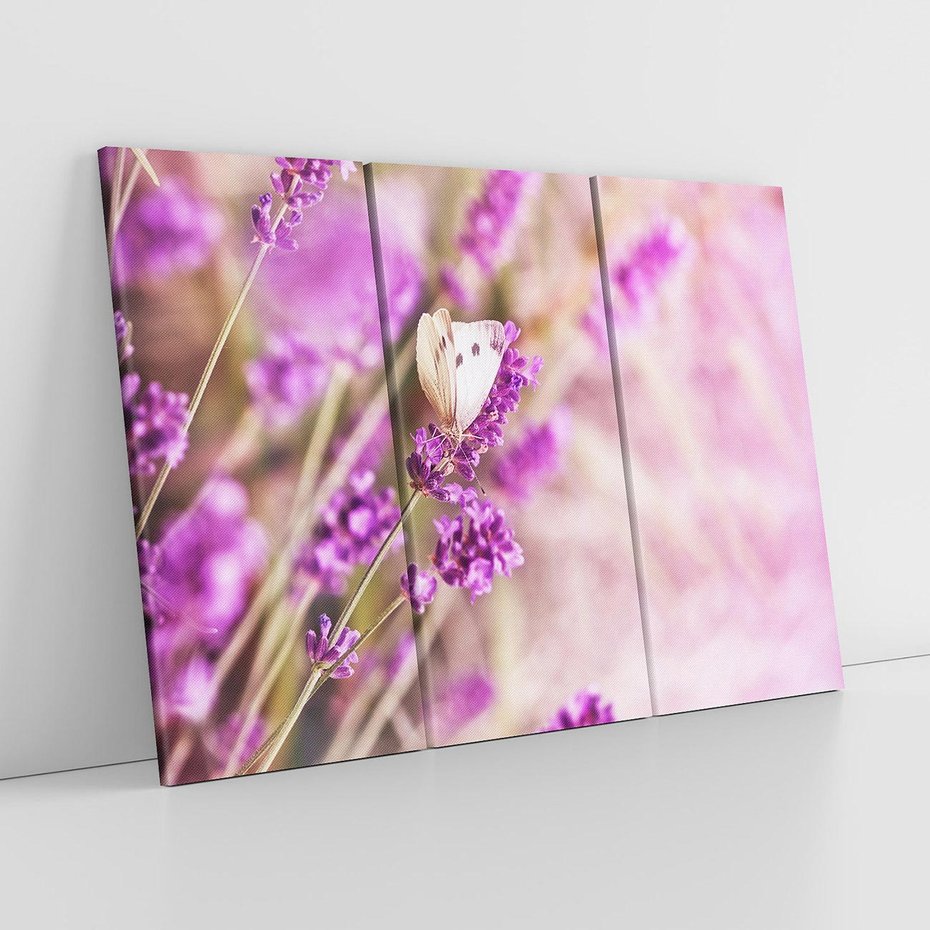 Obraz na płótnie 120x80 - Majestat lawendy: fioletowe pola - lawenda, fiolet