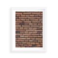 Plakat w ramie 40x50 - Mur cegieł: industrialny urok - cegły, mur - rama biała