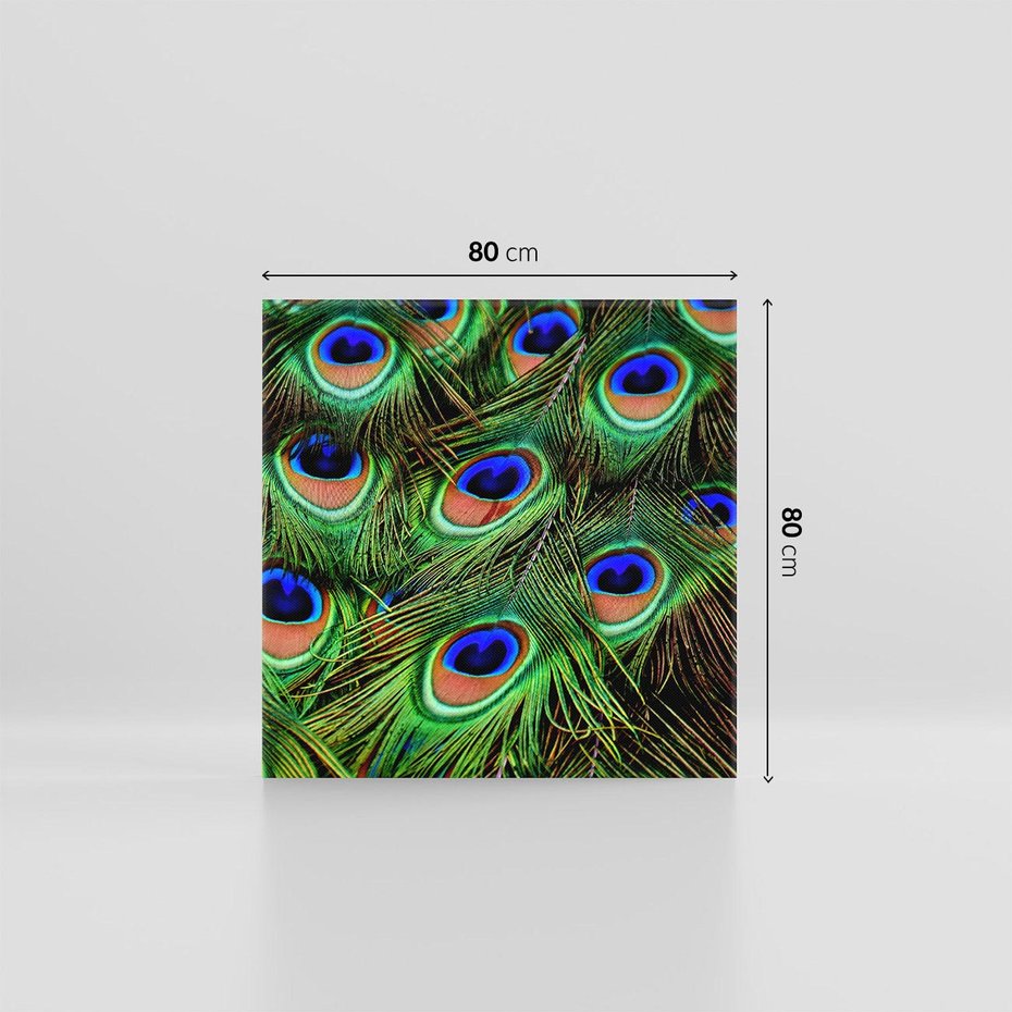 Obraz na płótnie 80x80 - Pawi Ogon - Piękno i Wspaniałość - paw, pióra