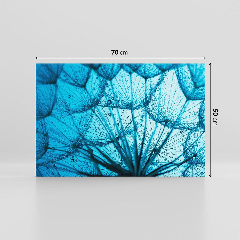 Obraz na płótnie 70x50 - Lekkość dmuchawca wśród kwiatów - dmuchawiec, kwiaty