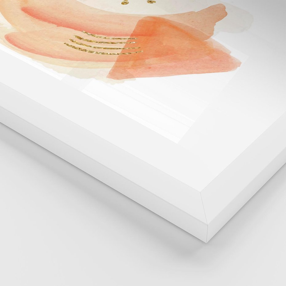 Plakat w ramie 40x50 - Rozkwitające Odbicia Form - abstrakcyjne akwarelowe plamy, minimalizm - rama biała