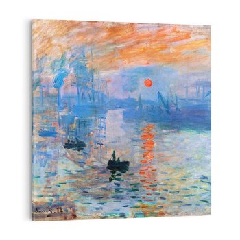 Obraz na płótnie 70x70 - Impresja Wschód Słońca 1872, Claude Monet - Reprodukcja - reprodukcja, obraz na płótnie