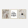 Zestaw obrazy w ramie 50x70 galeria - Kawa, w, łóżku, do, sypialni - rama drewno