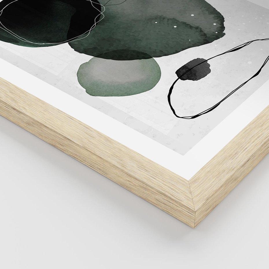 Plakat w ramie 30x40 - Abstrakcyjne Plamy w Akwareli - abstrakcyjne akwarelowe plamy - rama drewno