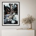 Plakat bez ramy 30x40 - W Zimowej Krainie - renifer, zima