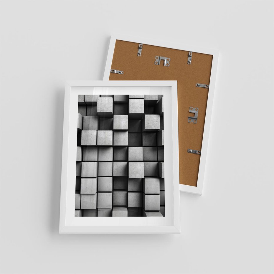 Plakat w ramie 30x40 - Geometryczne Elegancje - nowoczesny, geometryczny - rama biała