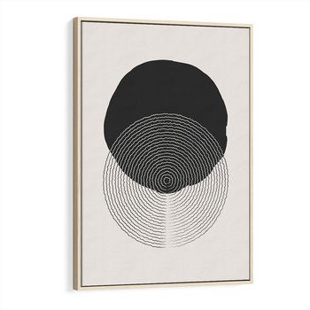 Obraz w ramie 50x70 - Boho Przenikanie Uroku - abstrakcyjna kompozycja, okręgi - rama drewno