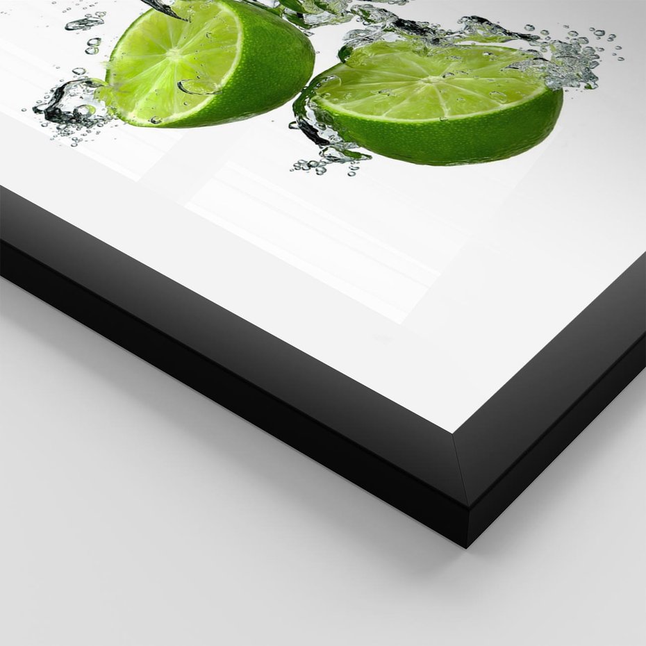 Plakat w ramie 40x50 - Kwaskowata moc limonki i cytryny - limonka, cytryna - rama czarna