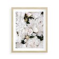 Plakat w ramie 40x50 - Modne Białe Kwiaty - białe kwiaty, płatki - rama drewno