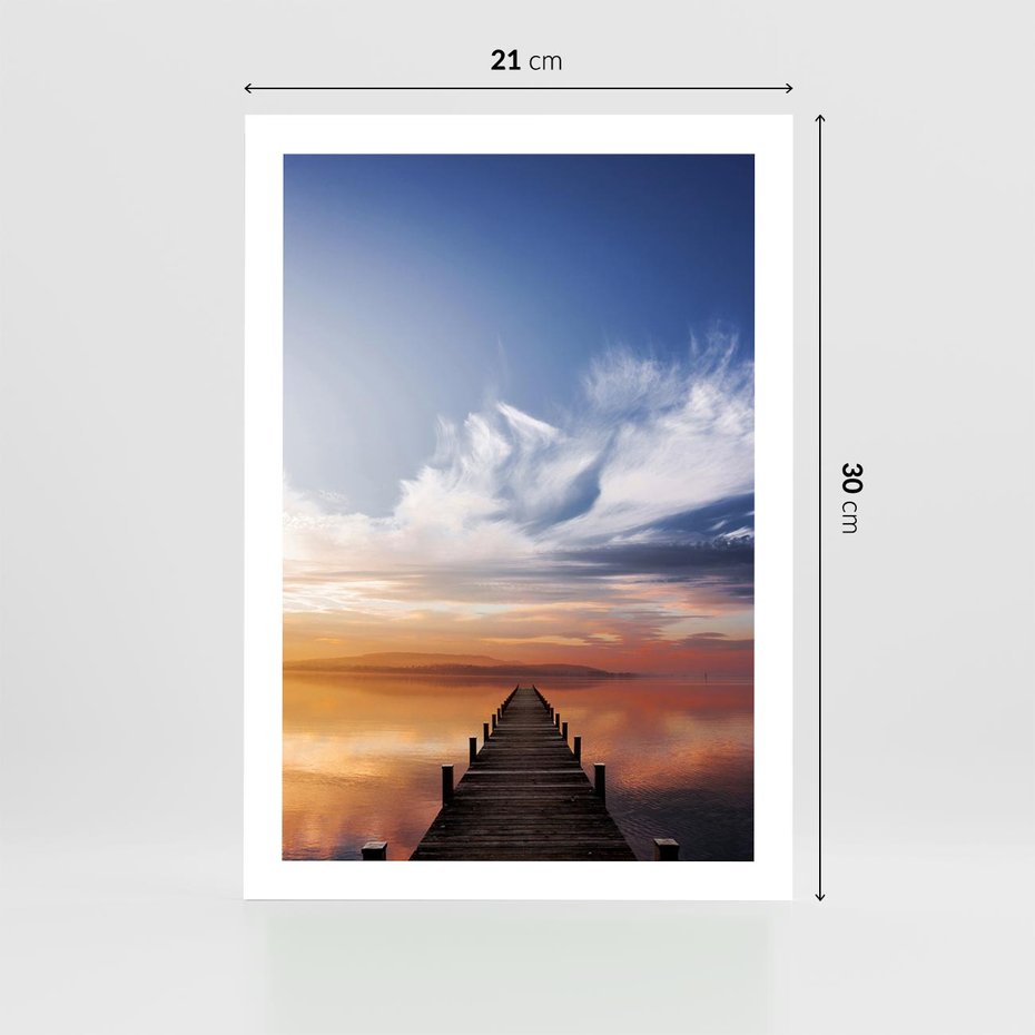 Plakat bez ramy 21x30 - Magia Chwili - pomost, zachód