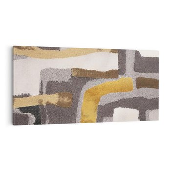 Obraz na płótnie 120x60 - Złote Krzywe - abstrakcja, krzywe linie
