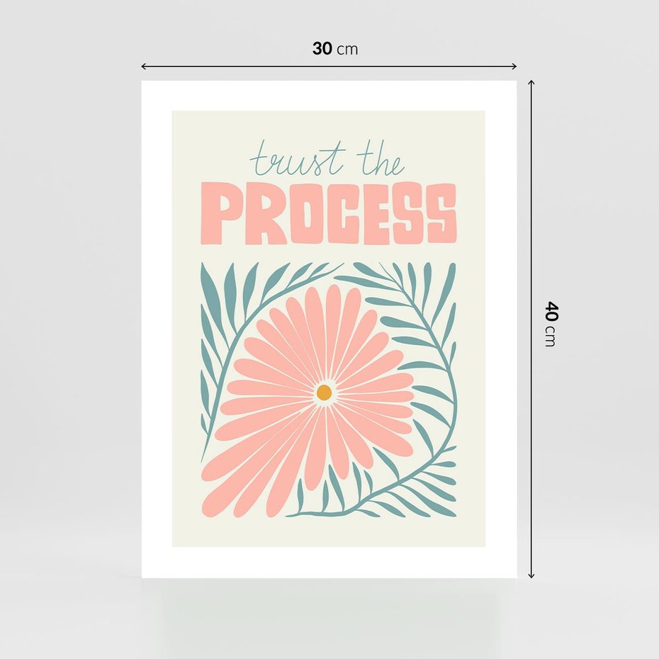 Plakat bez ramy 30x40 - Symfonia Światła - typografia, pastelowa stokrotka