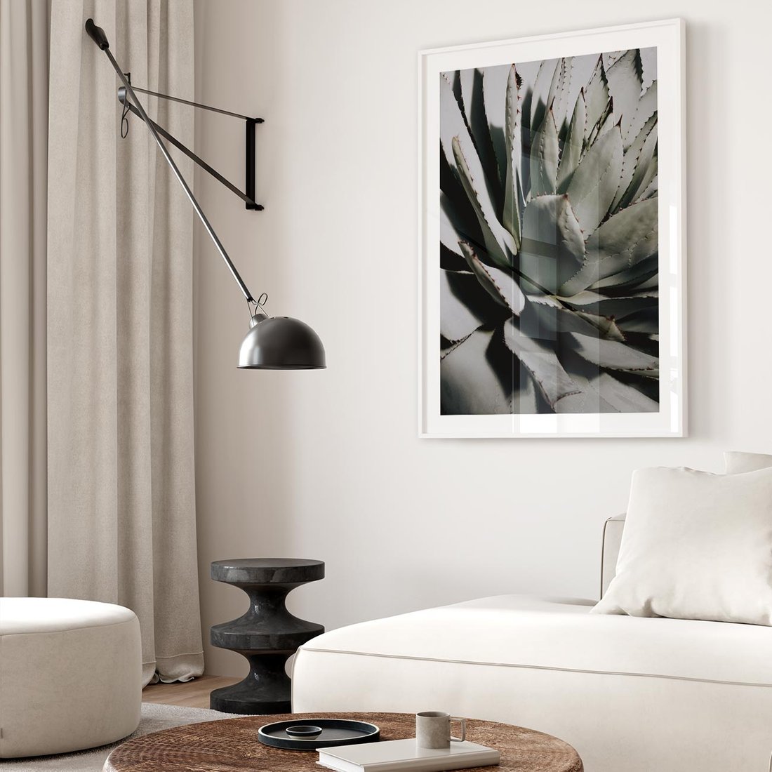 Plakat bez ramy 50x70 - Sukulenty wśród kaktusów - sukulenty, kaktusy