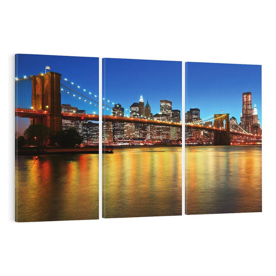 Obraz na płótnie 120x80 - Symbol nowojorskiego krajobrazu: most Brooklyn - most, NY