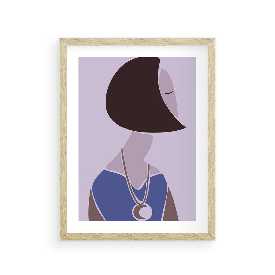 Plakat w ramie 30x40 - Kobieca Esencja - nowoczesny plakat, modern art - rama drewno