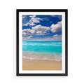Plakat w ramie 50x70 - Idylliczna plaża nad morzem - plaża, morze - rama czarna