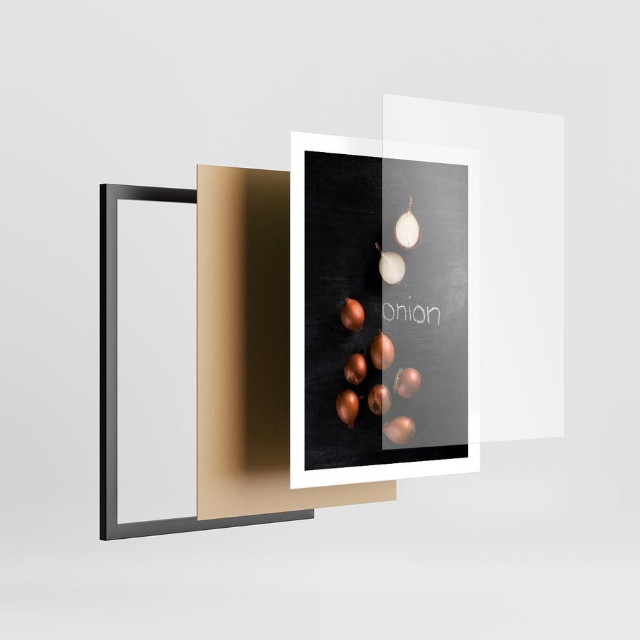 Plakat w ramie 50x70 - Aromatyczne Inspiracje - cebula, kuchnia - rama czarna