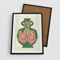Plakat w ramie 50x70 - Kreatywne Impulsy - boho styl, wazon - rama czarna