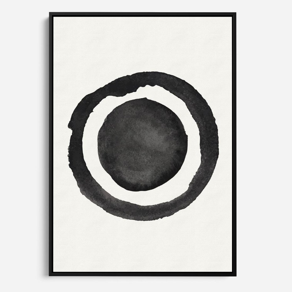 Obraz w ramie 70x100 - Bezgraniczne Widoki - abstrakcyjne plamy okręgi, akwarelowe - rama czarna