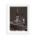 Plakat w ramie 50x70 - Magia miasta nocą - miasto, noc - rama biała