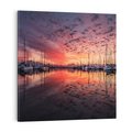 Obraz na płótnie 30x30 - Morze, fale i skały - zachód słońca,