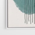 Obraz w ramie 70x100 - Podróżne Inspiracje - abstrakcyjna akwarelowa plama, nieregularne kreski - rama biała