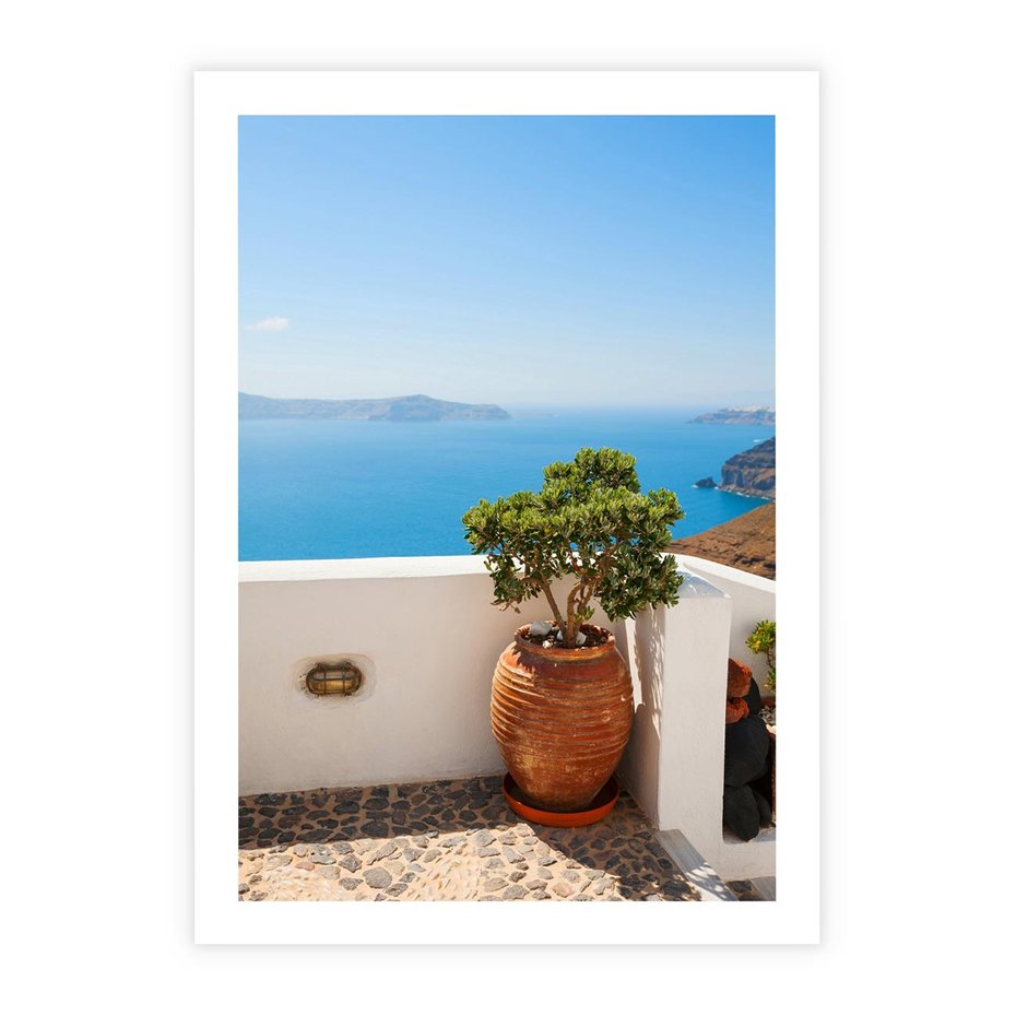 Plakat bez ramy 21x30 - Santorini - oaza greckiej wyspy - Santorini, grecka