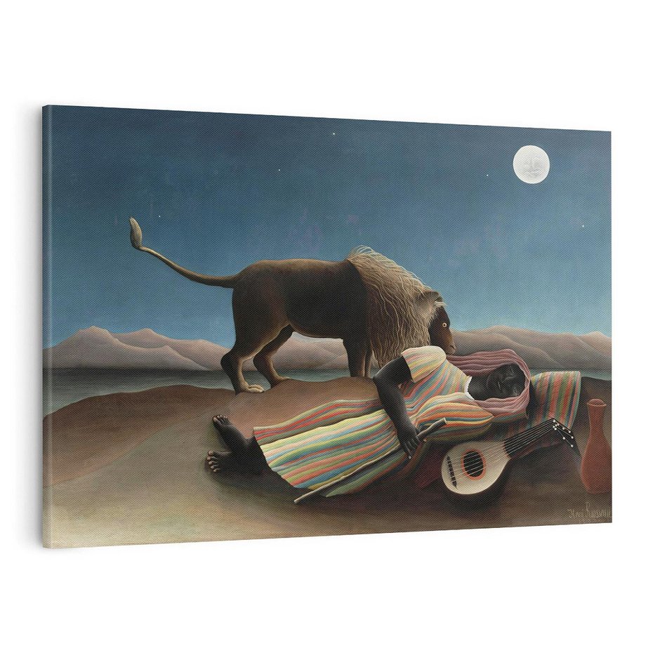 Obraz na płótnie 70x50 - "Sleeping Gypsy" (1897) Henriego Rousseau - Reprodukcja - reprodukcja, obraz na płótnie
