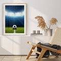 Plakat w ramie 30x40 - Piłka w drodze do gola - piłka, gol - rama drewno
