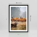 Plakat w ramie 50x70 - Malownicza Harmonia - jelenie, jesień - rama czarna