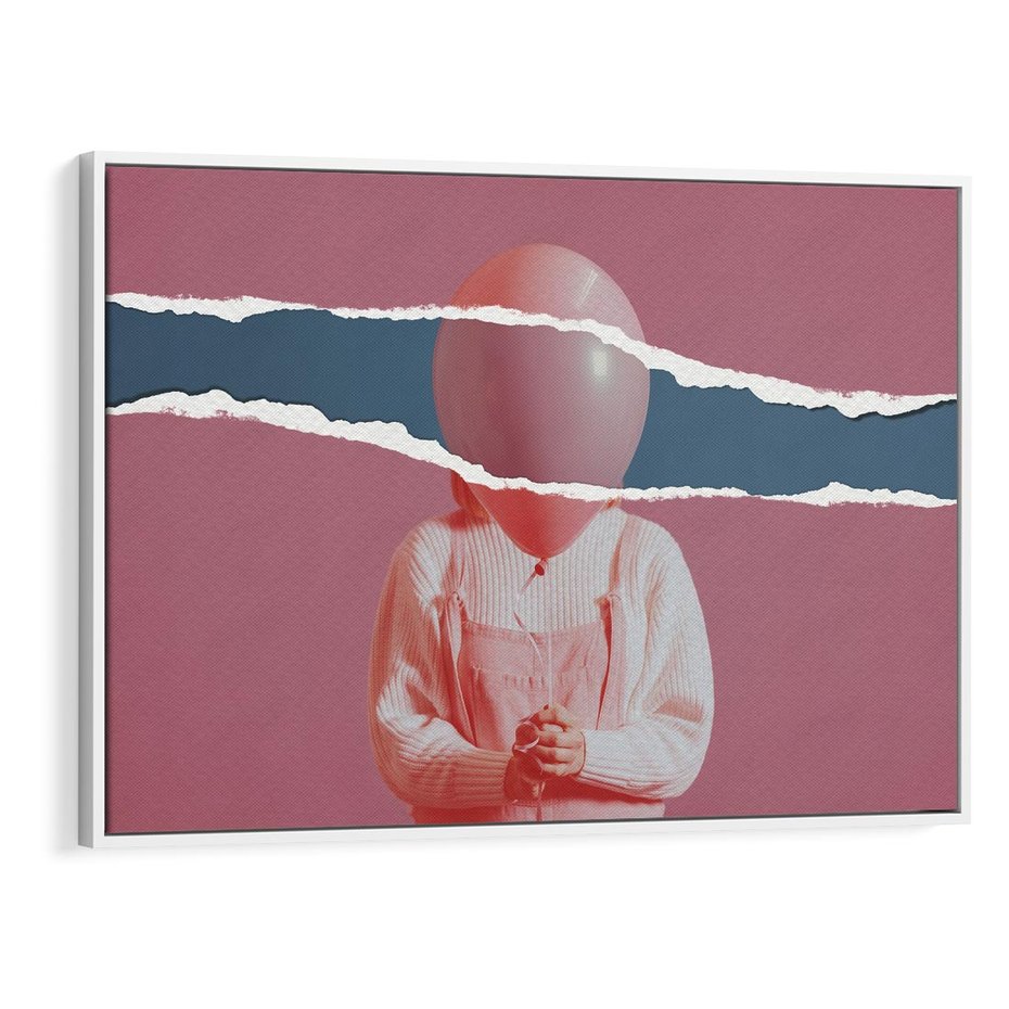 Obraz w ramie 100x70 - Kolaż Wyobraźni - kolaż zdjęć, styl retro - rama biała