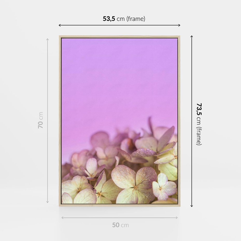 Obraz w ramie 50x70 - Kwiatowa Uroda - kwiaty, hortensje - rama drewno