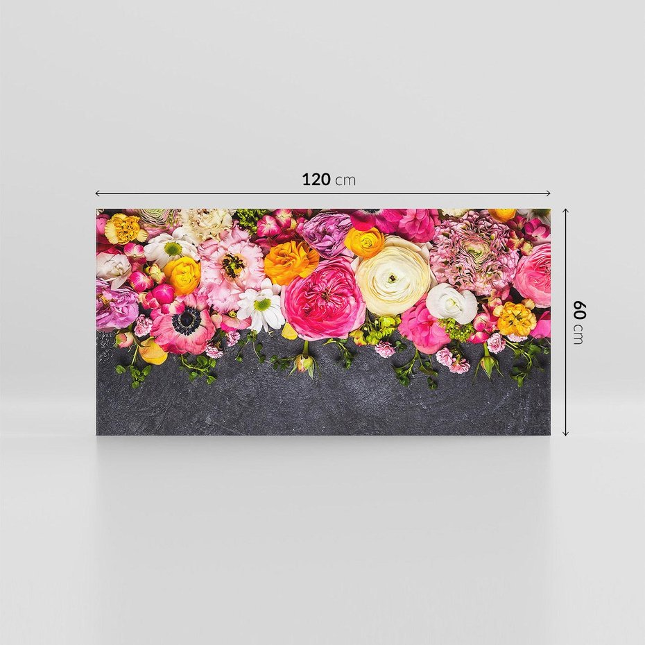 Obraz na płótnie 120x60 - Kompozycje kwiatowe: harmonia natury - kwiaty, kompozycja