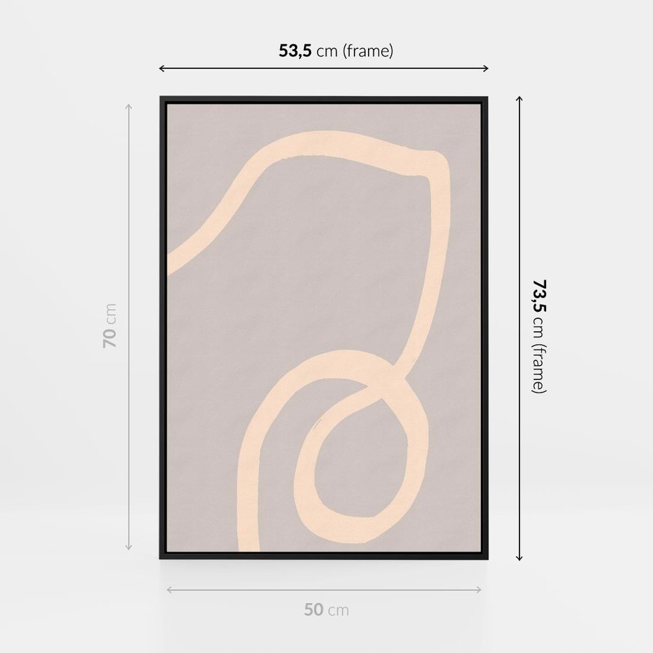 Obraz w ramie 50x70 - Wystylizowana Rewolucja - minimalistyczny obraz, nowoczesny - rama czarna