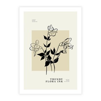 Plakat bez ramy 40x50 - Malowane szkicowe tęsknoty - kwiaty, typografia