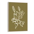 Obraz w ramie 70x100 - Przenikające Barwy - abstrakcyjna roślina, kwiaty - rama drewno