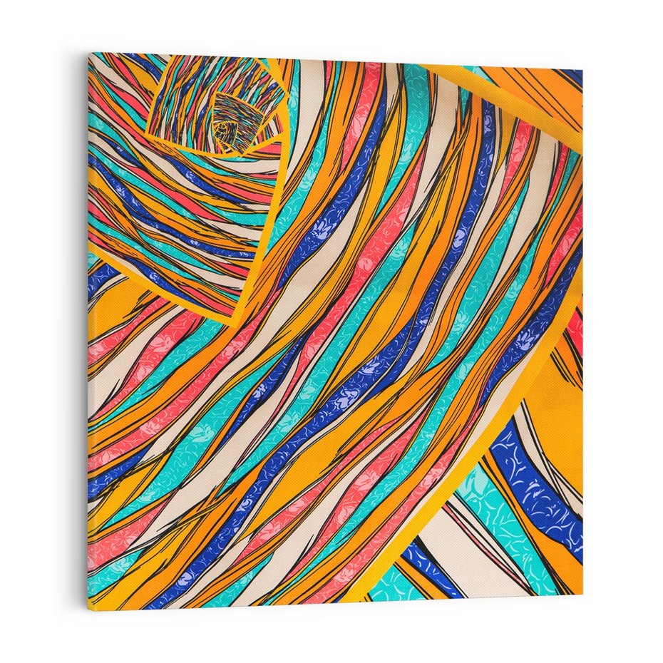 Obraz na płótnie 50x50 - Eksplozja Abstrakcyjnych Barw - abstrakcja